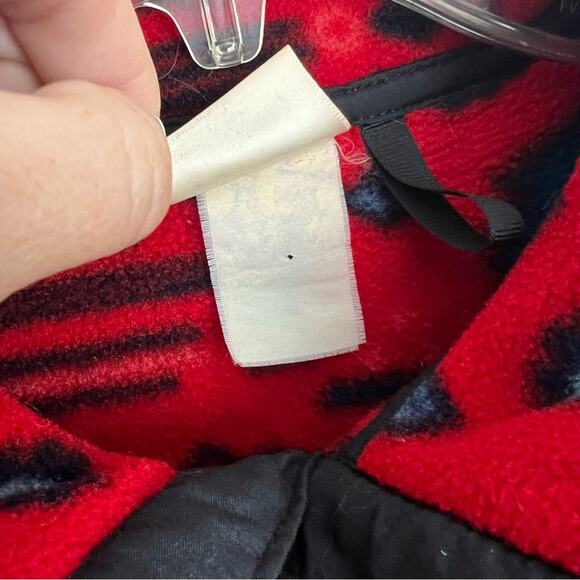 L.L. Bean Red and Black Patterned Fleece Pullover - Picture 7 of 12